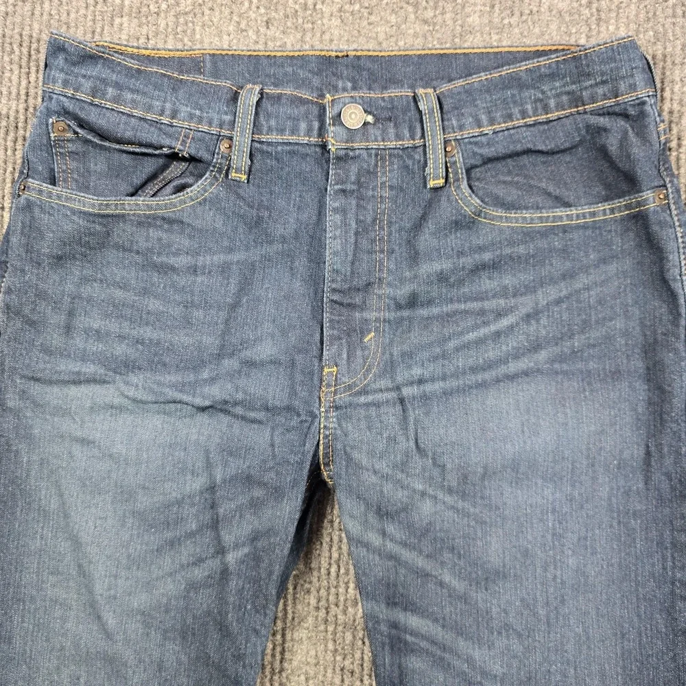 Levi's 502 Jeans Mens 34x34 Blue Regular Tapered Medium Wash Stretch Denim 32x31